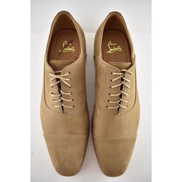 Christian Louboutin Greggo Flat Calf Nubuck Beige Oxford Dress Loafer 43.5 10.5 main image 8